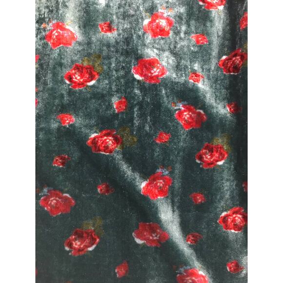 Ann Taylor LOFT Green Rose Print Velvet Halter Top Womens XS - Picture 4 of 9